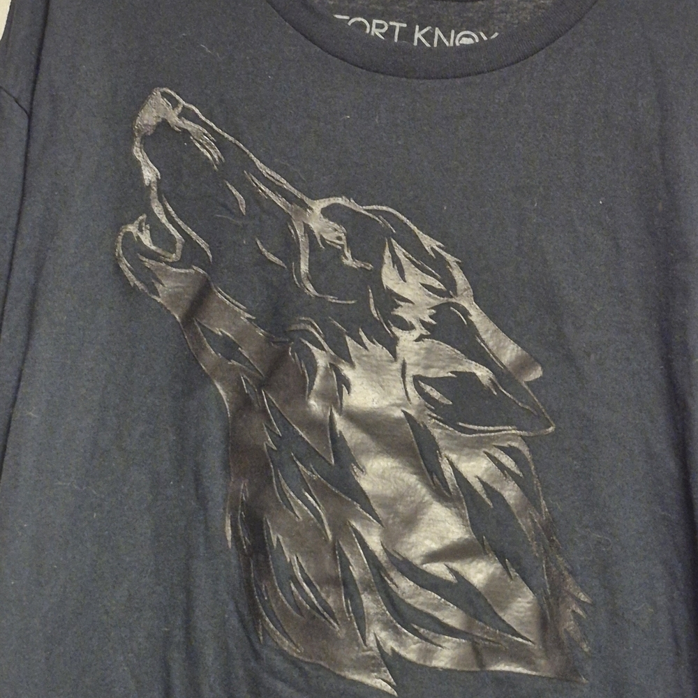 Fort Knox Black T-Shirt with Wolf Design